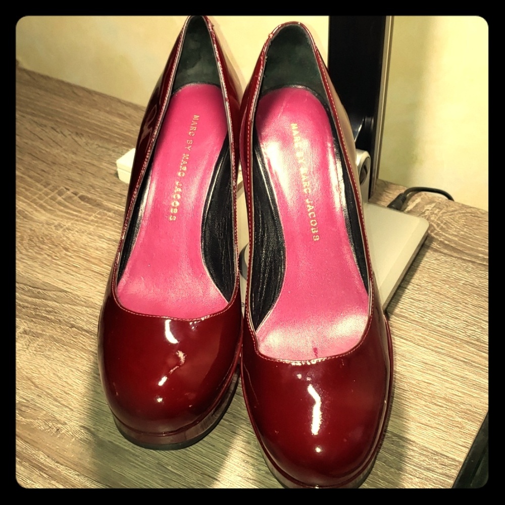 Marc by Marc Jacobs patent leather wedges.